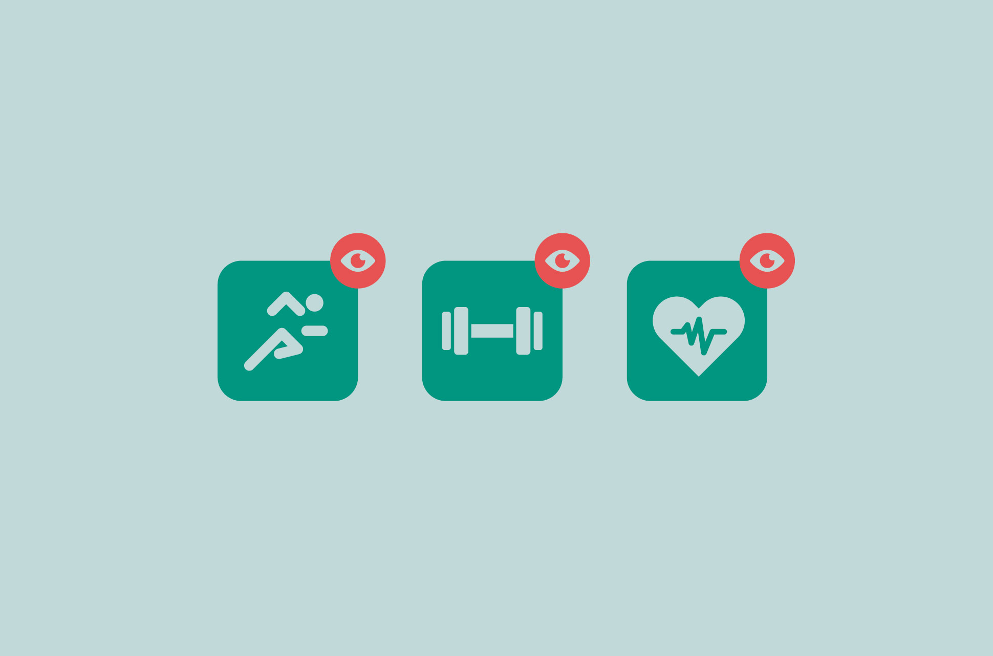 Fitness apps with eyes in the notification icon.