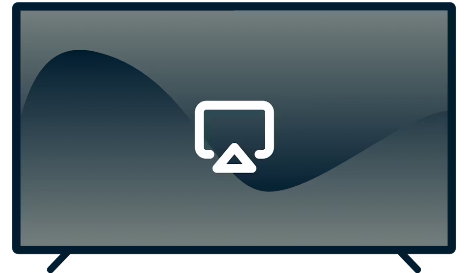 AirPlay-logotypen på en tv.