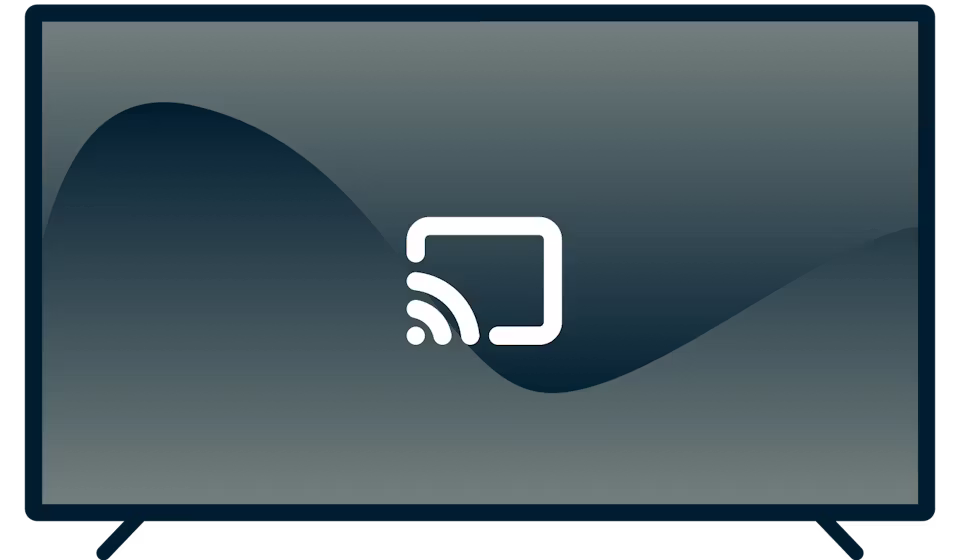 Chromecast-logotyp på en TV.