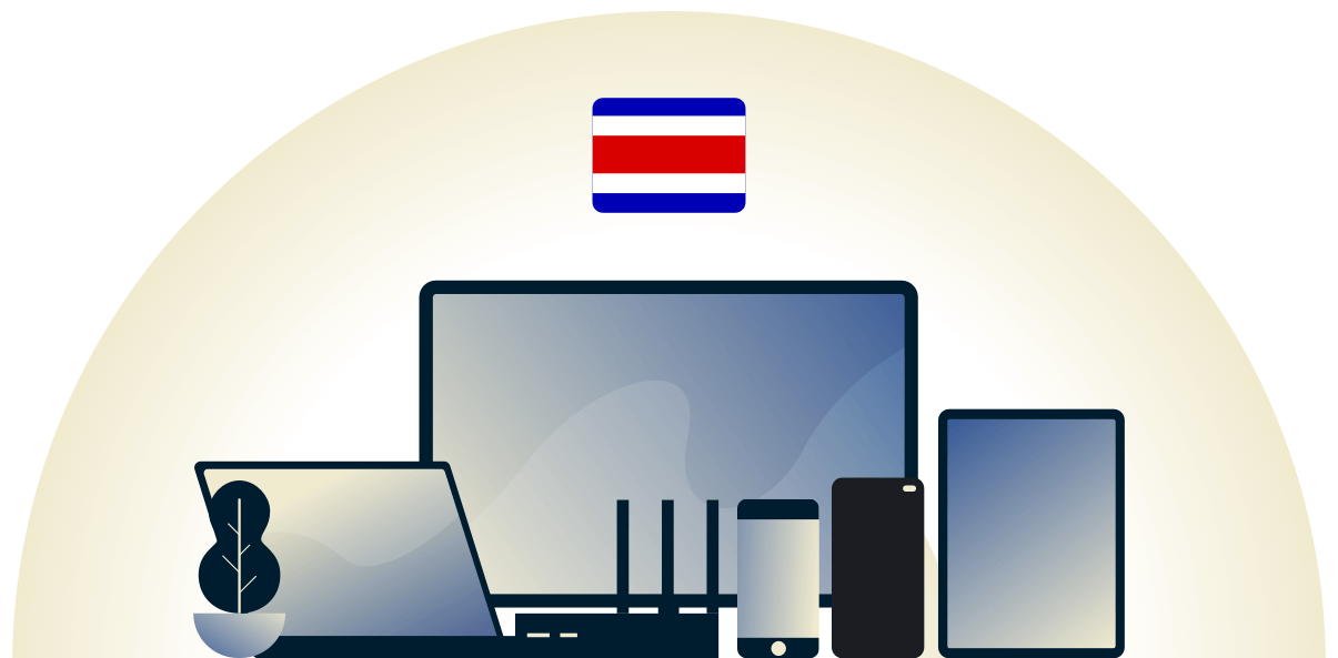 VPN della Costa Rica che protegge una varietà di dispositivi.