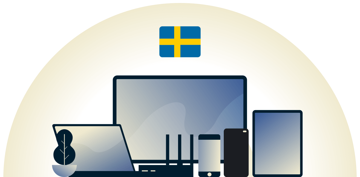 VPN svedese che protegge una variet&agrave; di dispositivi.